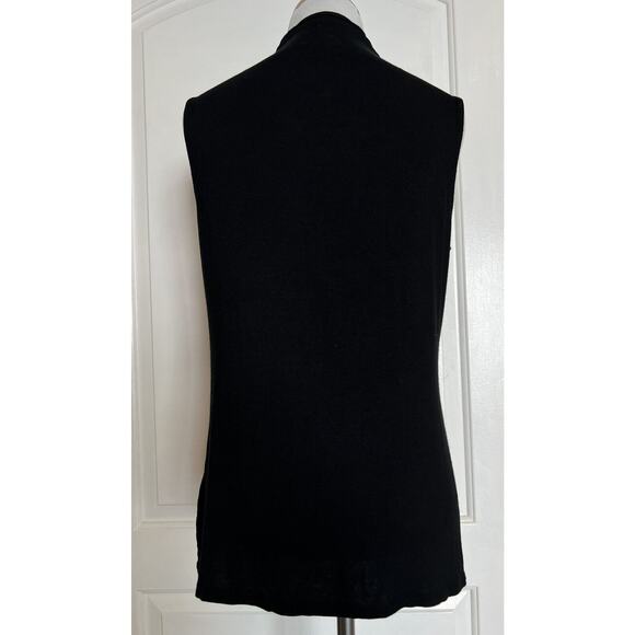 HALOGEN Black Lightweight Stretch Mock Neck Tank Nordstrom Designer Top Chic M - Picture 5 of 8